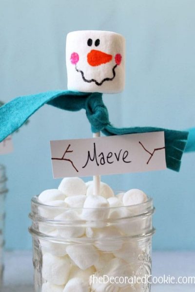 marshmallow snowman jar