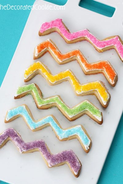 rainbow chevron cookies