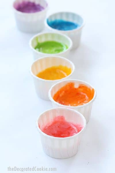 rainbow marshmallow paints in little cups