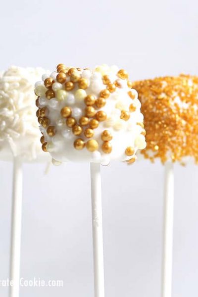 New Year's Eve party fun food ideas: New Year's Eve gold marshmallow pops with video how-tos.
