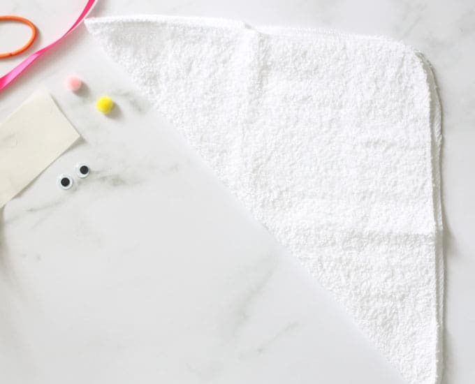 making a wash cloth bunny