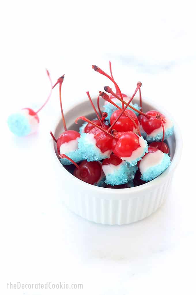 bowl of boozy cherry bombs 